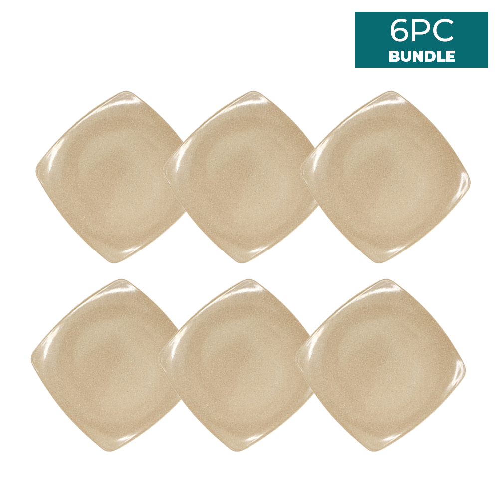 Rice Husk 25cm Large Square Plate 6PCs Bundle - EcoSouLife