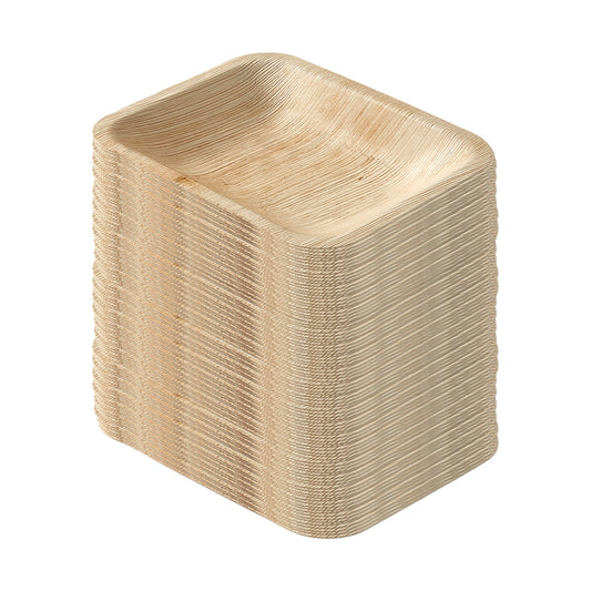 Areca Nut Leaf Rectangular Plates (25x15cm) - 75 Piece Bundle