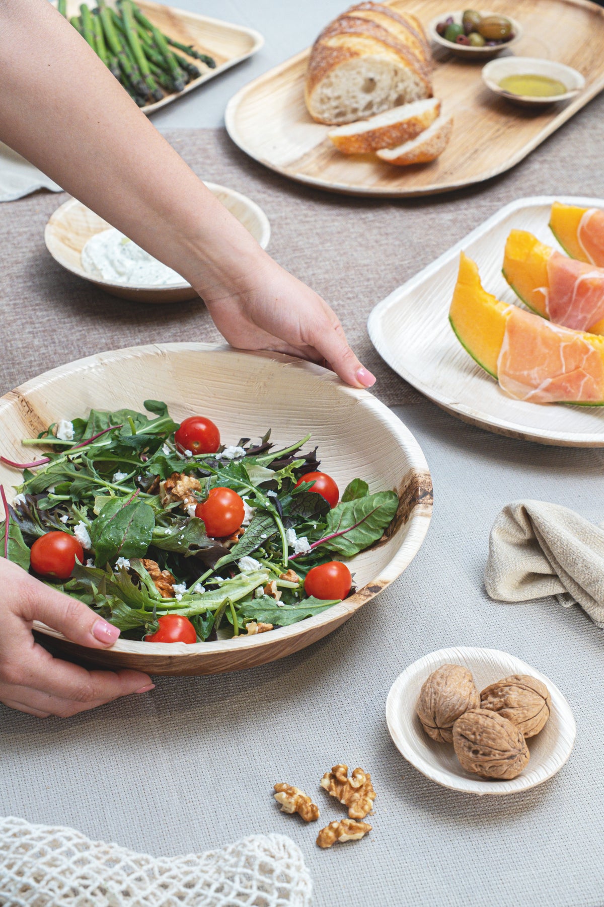 Areca Nut Leaf Salad Bowl (30cm)