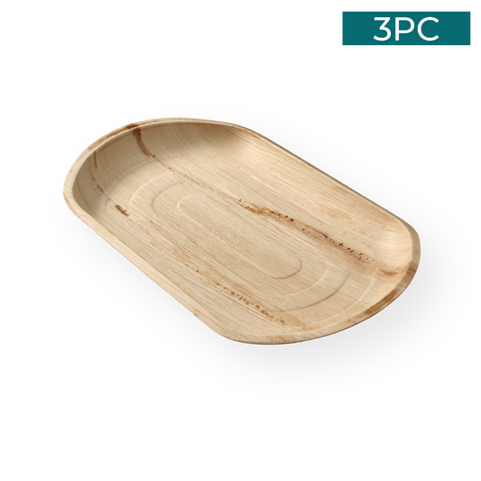 Areca Nut Leaf Medium Serving Trays 3PC - EcoSouLife