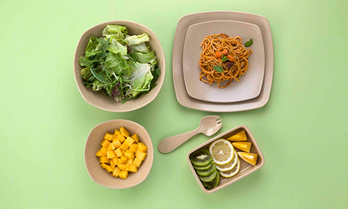 Rice Husk Square Plates - Bulk Bundle