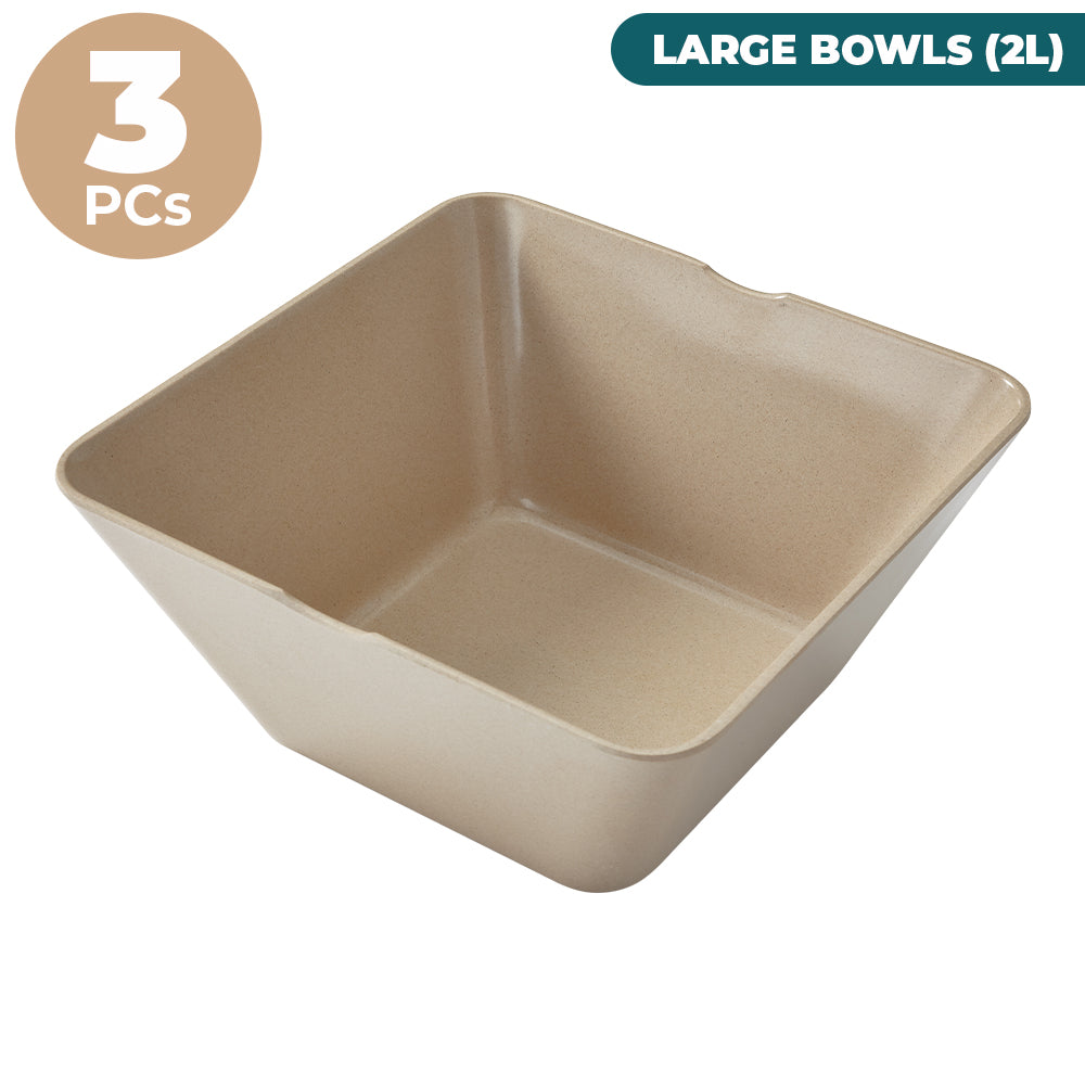Rice Husk Square Bowls - Bulk Bundle