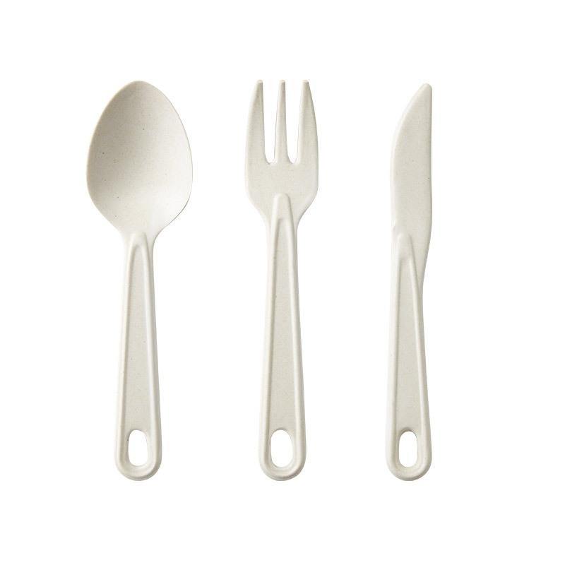 EcoSouLife White Biodegradable 3 PC Cutlery Set All Natural Material