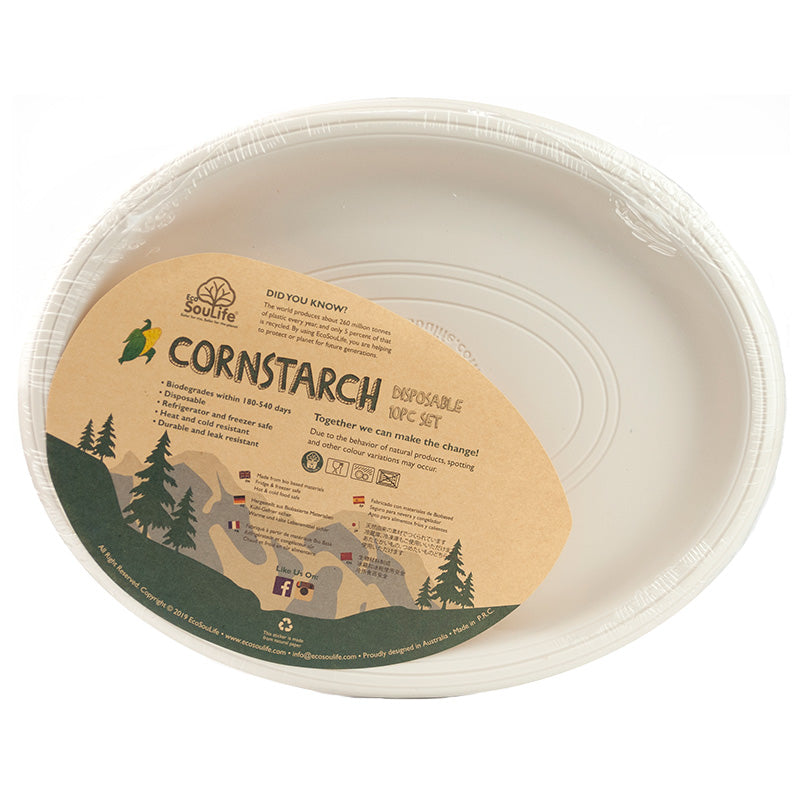 Cornstarch Oval Plate 10PC - EcoSouLife