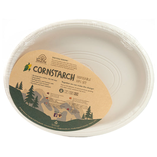 Cornstarch Oval Plate 10PC - EcoSouLife