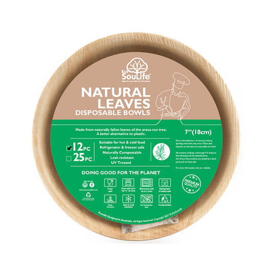 Areca Nut Leaf Bowl 12PC - EcoSouLife