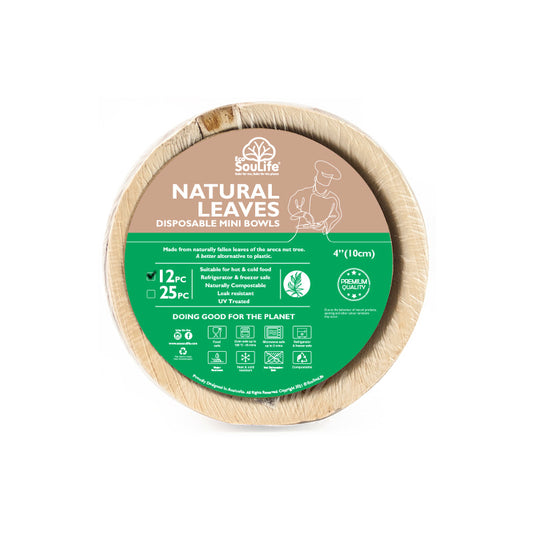 Areca Nut Leaf Mini Bowls 12PC - EcoSouLife