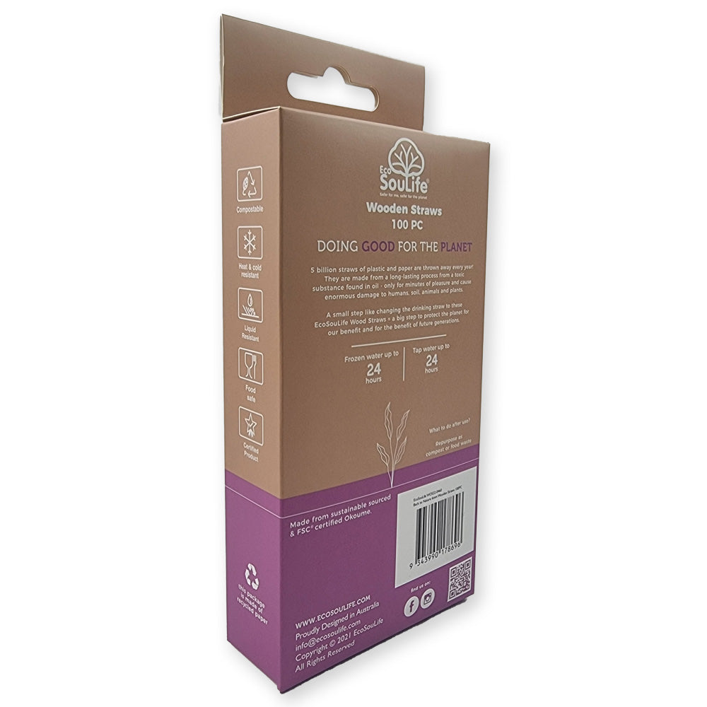 Wooden Straws 100PC - EcoSouLife