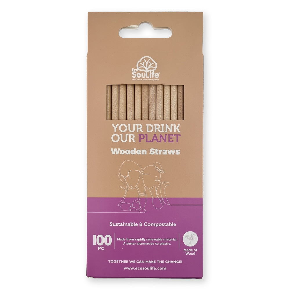 Wooden Straws 100PC - EcoSouLife