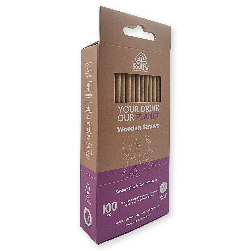 Wooden Straws 100PC - EcoSouLife