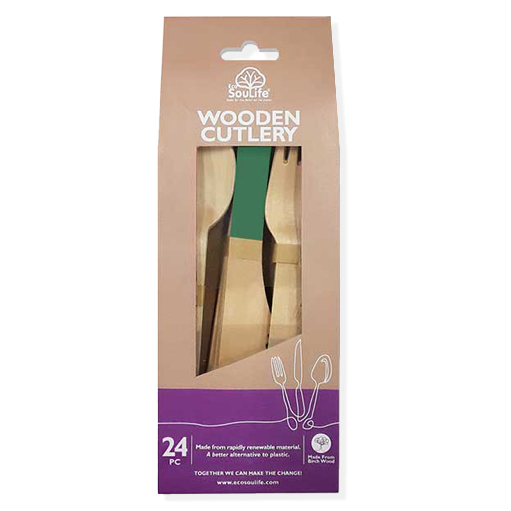 Wooden Coloured Cutlery Set (24 Piece Service for 8)