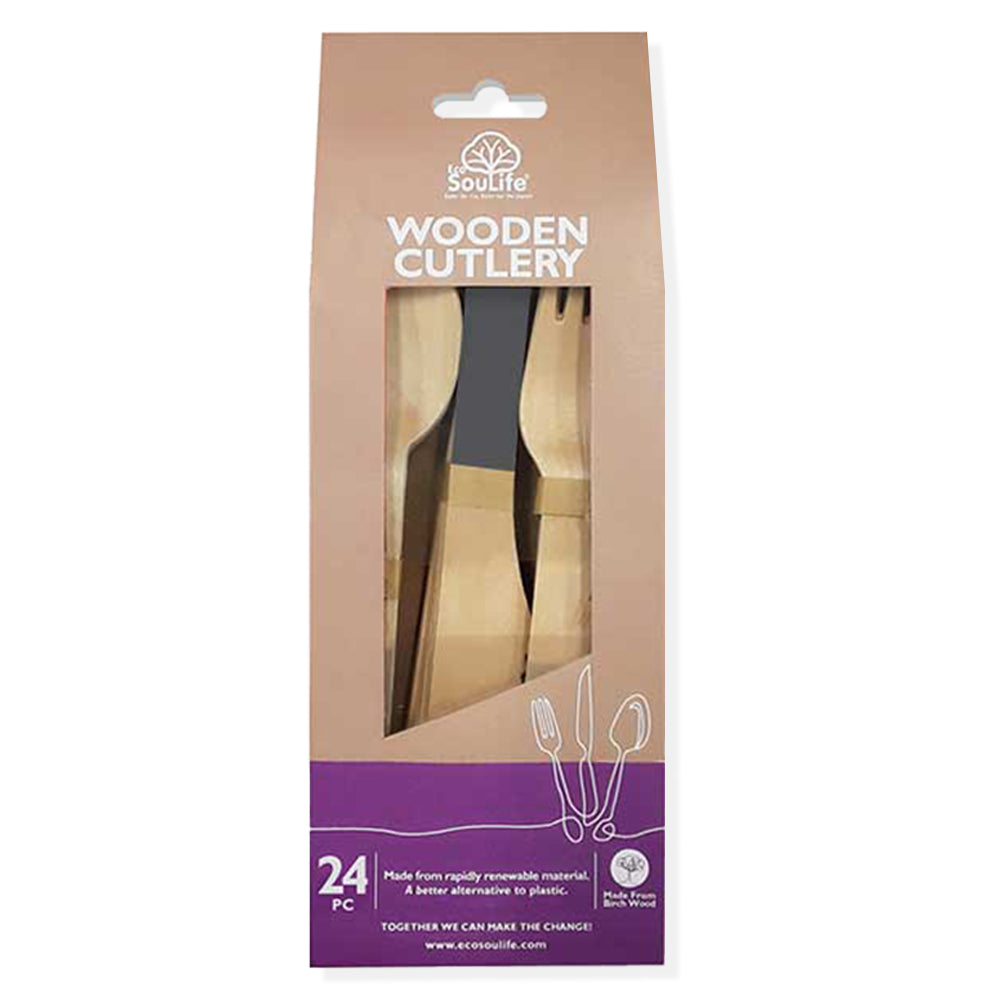 Wooden Coloured Cutlery Set (24 Piece Service for 8)