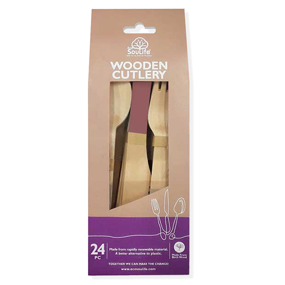 Wooden Coloured Cutlery Set (24 Piece Service for 8)