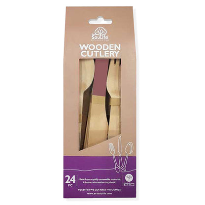 Wooden Coloured Cutlery Set (24 Piece Service for 8)