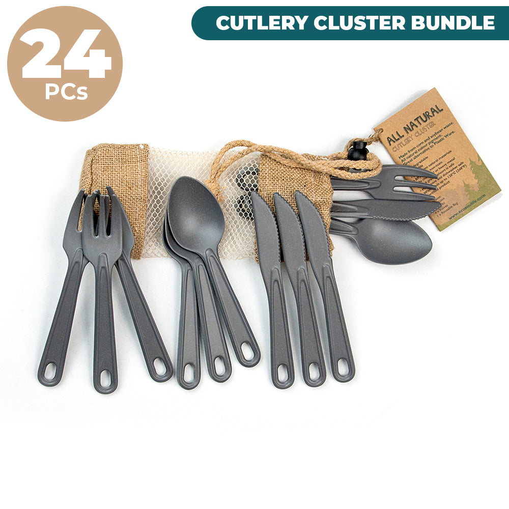 All Natural Cutlery Cluster - 24 Piece Set