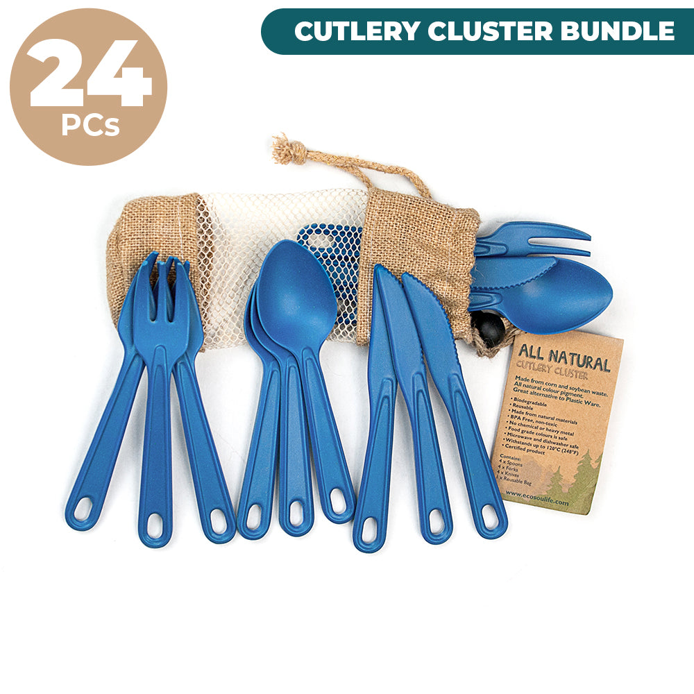 All Natural Cutlery Cluster - 24 Piece Set