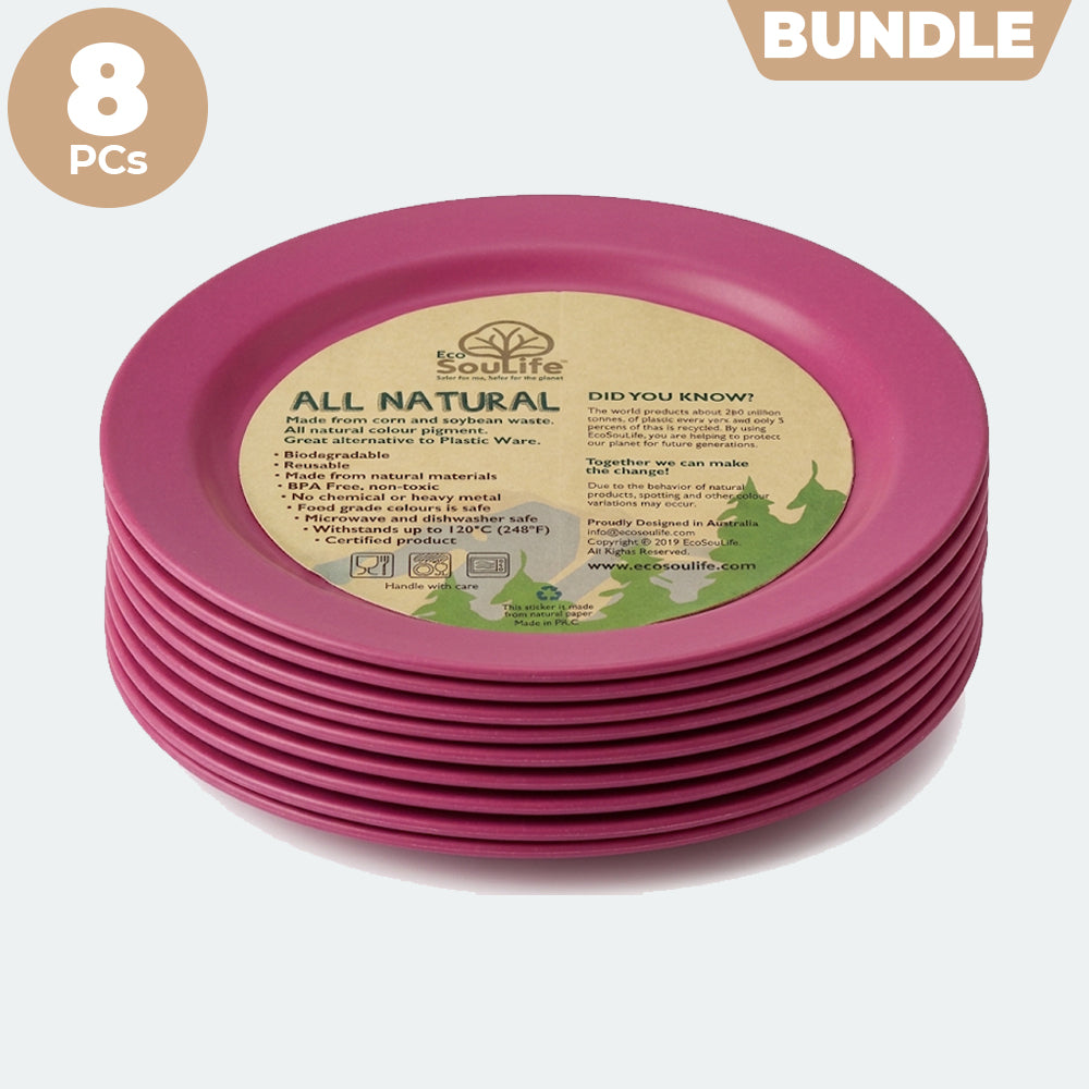 All Natural Dinner Plates (25cm / 10") - 8 Piece Bundle