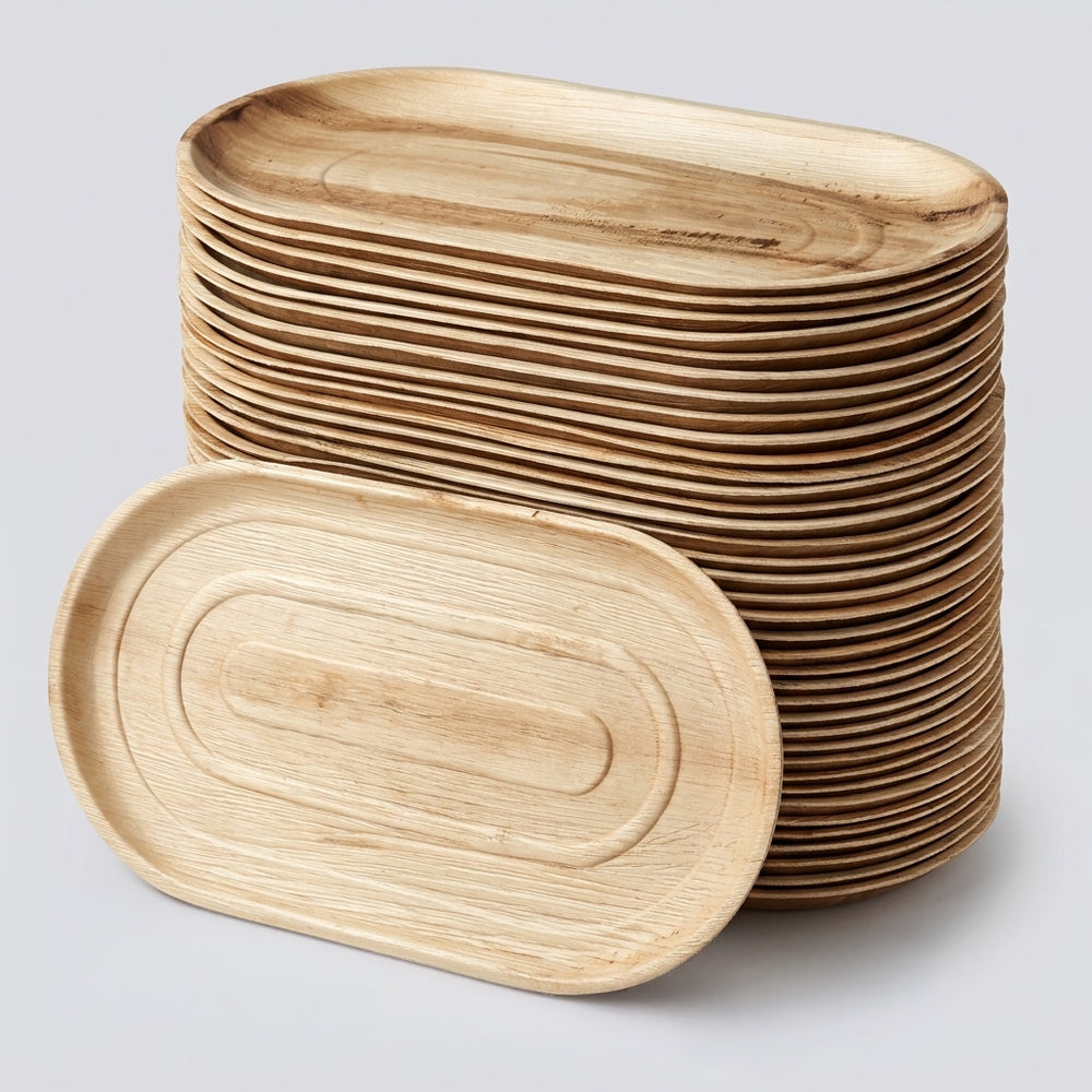 Areca Nut Leaf Serving Trays - Large (Bundle)