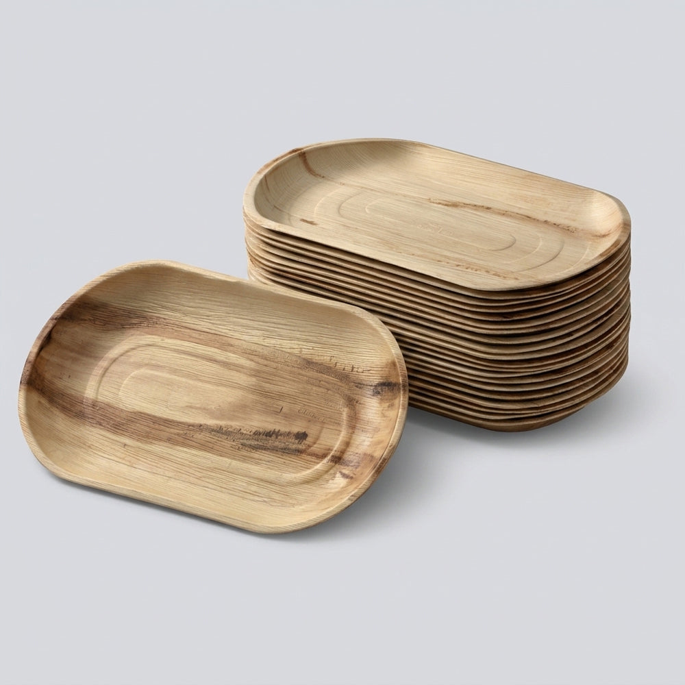 Areca Nut Leaf Serving Trays - Medium (Bundle)