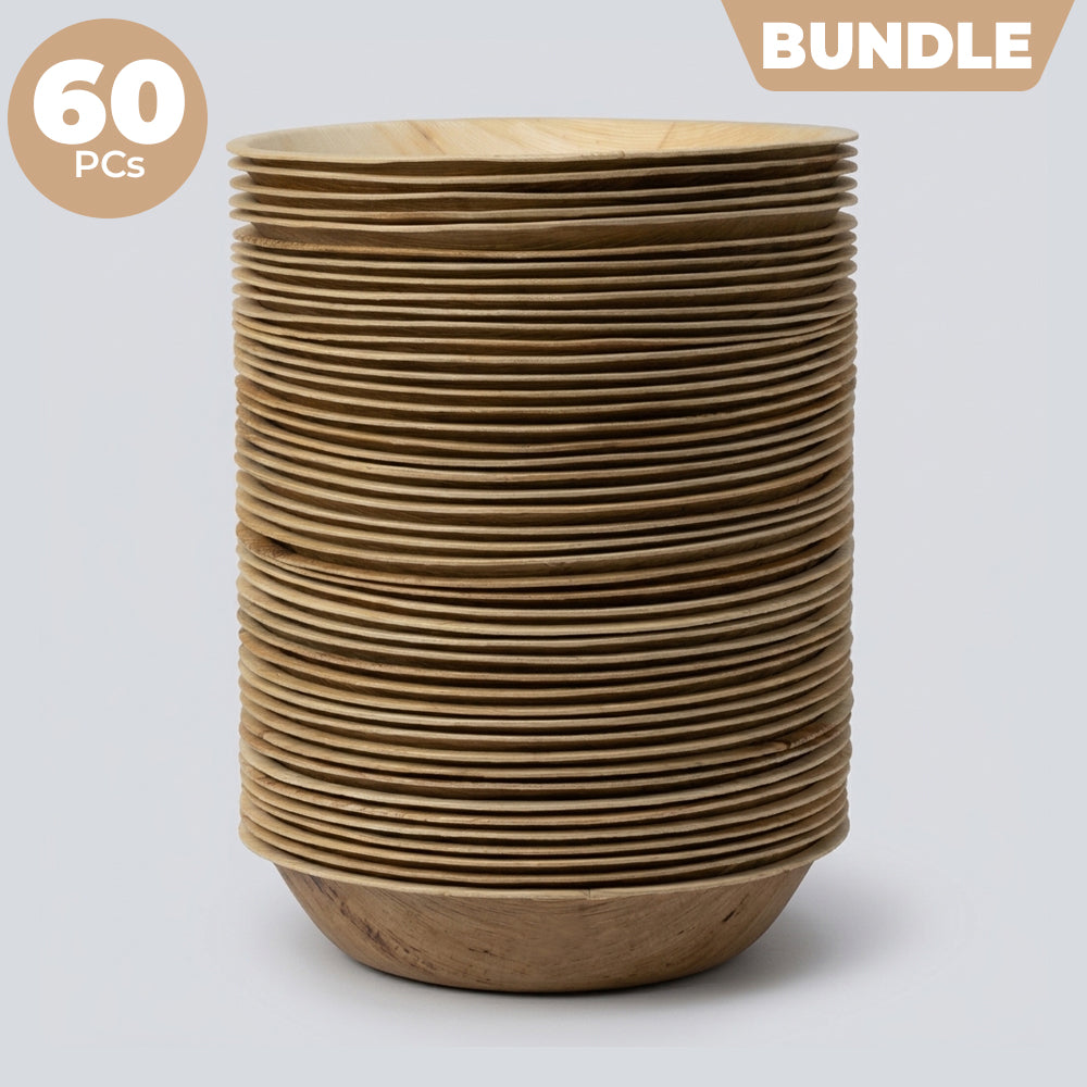 Areca Nut Leaf Standard Bowls - Bundle