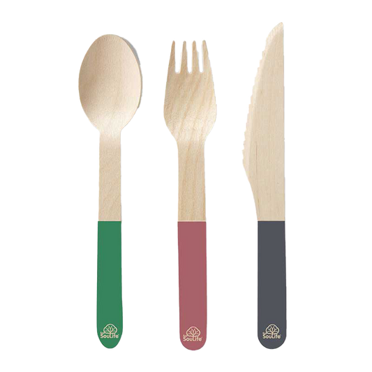 Wooden Coloured Cutlery Set