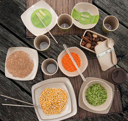 Rice Husk Square Bowls - Bulk Bundle