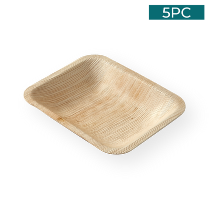 Areca Nut Leaf Rectangular Plate 5PC