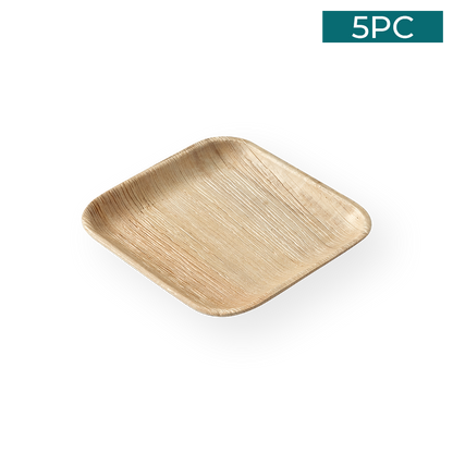 Areca Nut Leaf Small Square Plate 5PC