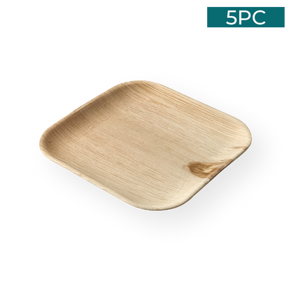 Areca Nut Leaf Medium Square Plate 5PC