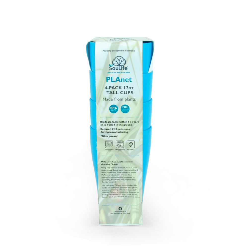PLAnet PLA Tall Cups (17oz / 500ml) - 4 Pack