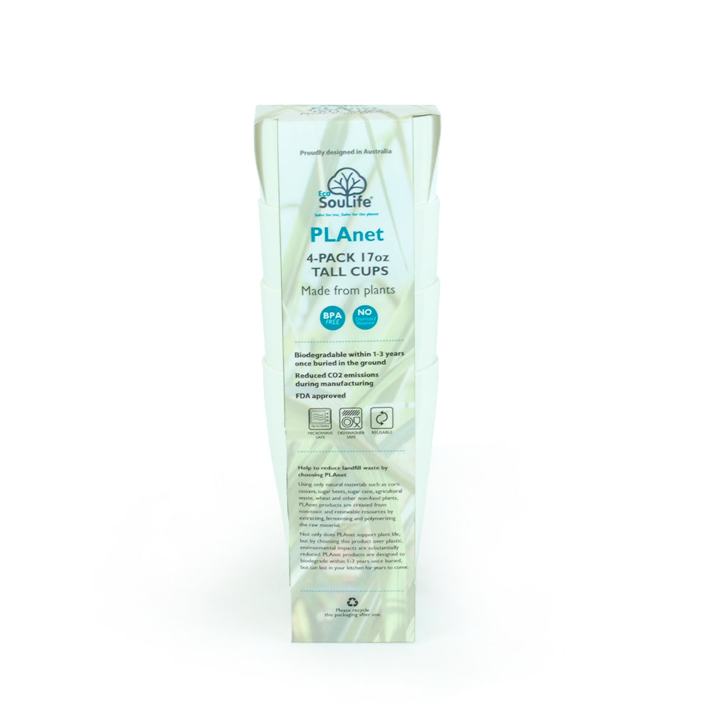 PLAnet PLA Tall Cups (17oz / 500ml) - 4 Pack