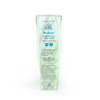 PLAnet PLA Tall Cups (17oz / 500ml) - 4 Pack