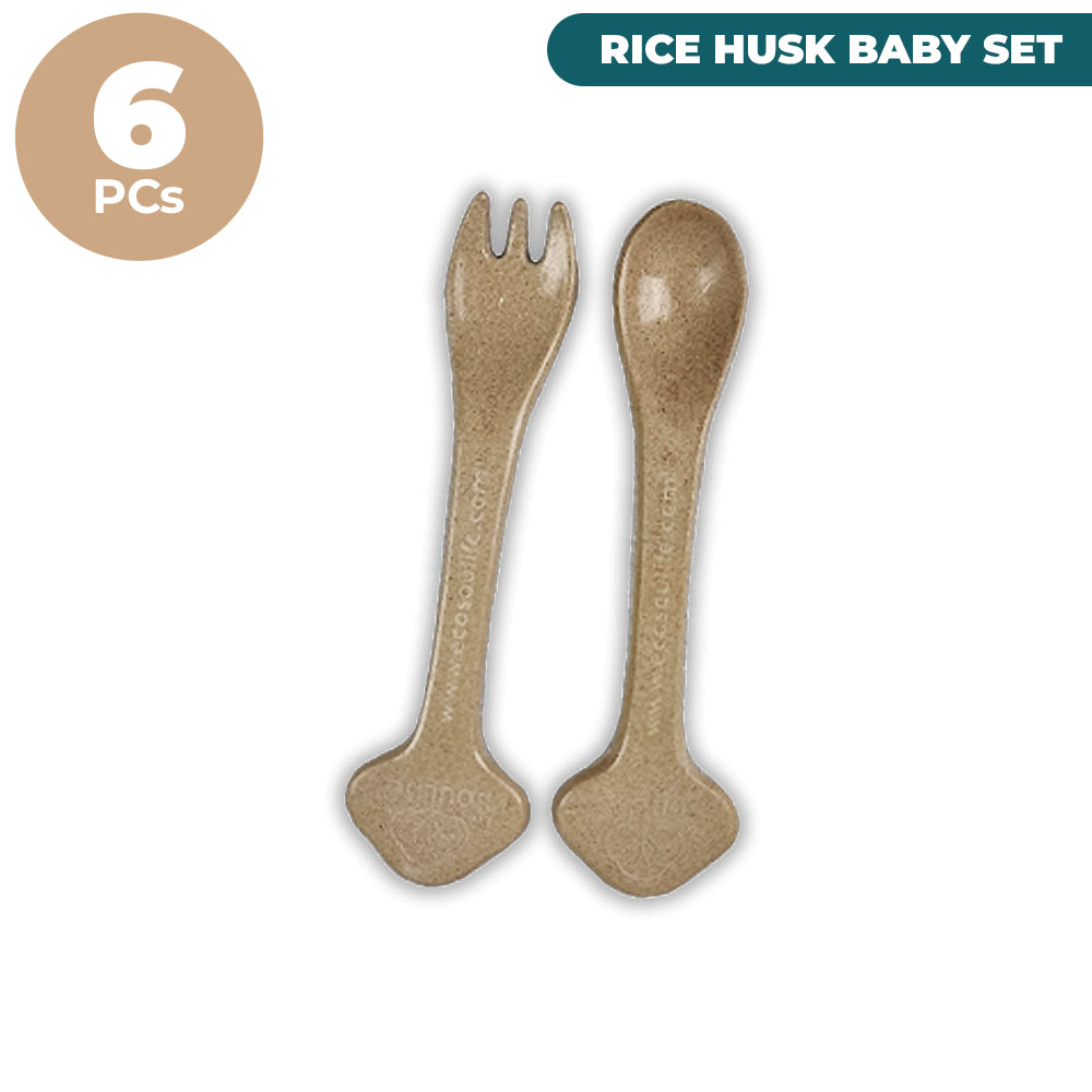 Rice Husk Baby Cutlery Set (Fork & Spoon) - Bundle