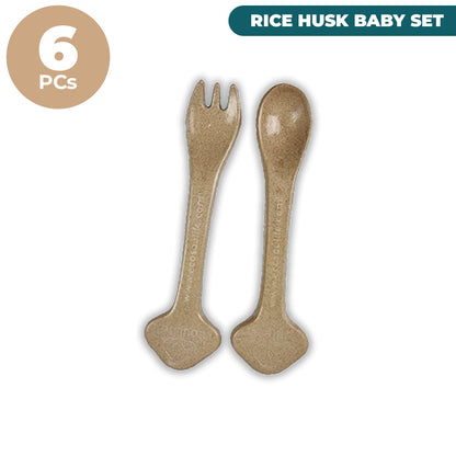 Rice Husk Baby Cutlery Set (Fork & Spoon) - Bundle