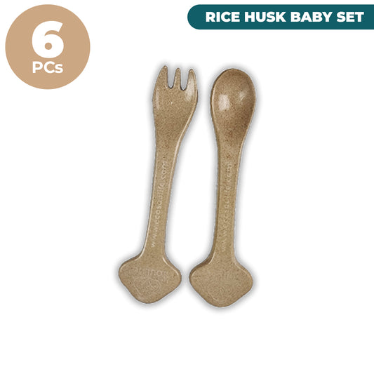 Rice Husk Baby Cutlery Set (Fork & Spoon) - Bundle