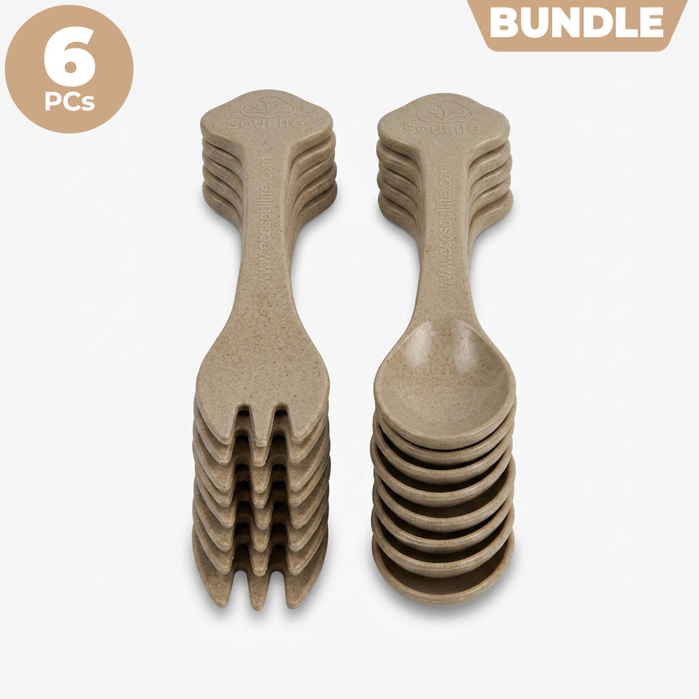 Rice Husk Baby Cutlery Set (Fork & Spoon) - Bundle