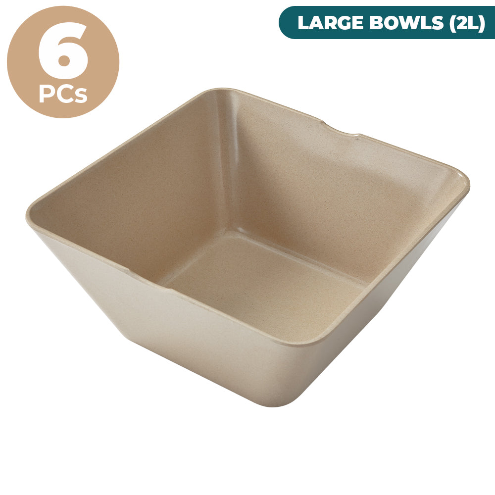 Rice Husk Square Bowls - Bulk Bundle