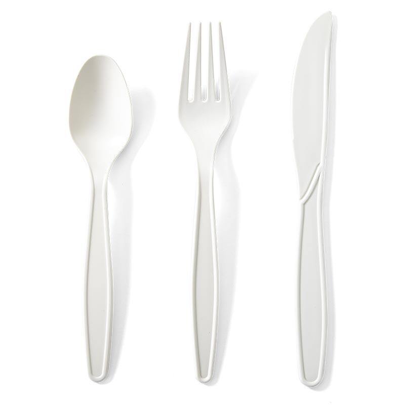 EcoSouLife Cornstarch Cutlery Set White Cornstarch Material