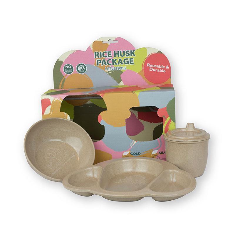 EcoSouLife Baby 3 PC Set Natural Rice Husk Material