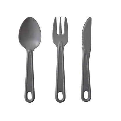 EcoSouLife Charcoal Biodegradable 3 PC Cutlery Set All Natural Material