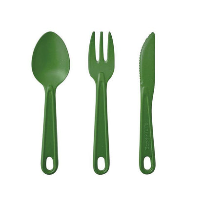 EcoSouLife Green Biodegradable 3 PC Cutlery Set All Natural Material