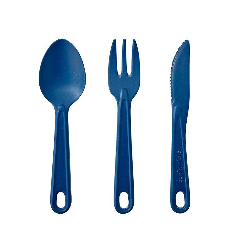 EcoSouLife Navy Biodegradable 3 PC Cutlery Set All Natural Material
