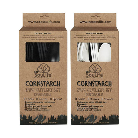 Cornstarch Cutlery Set 24PC
