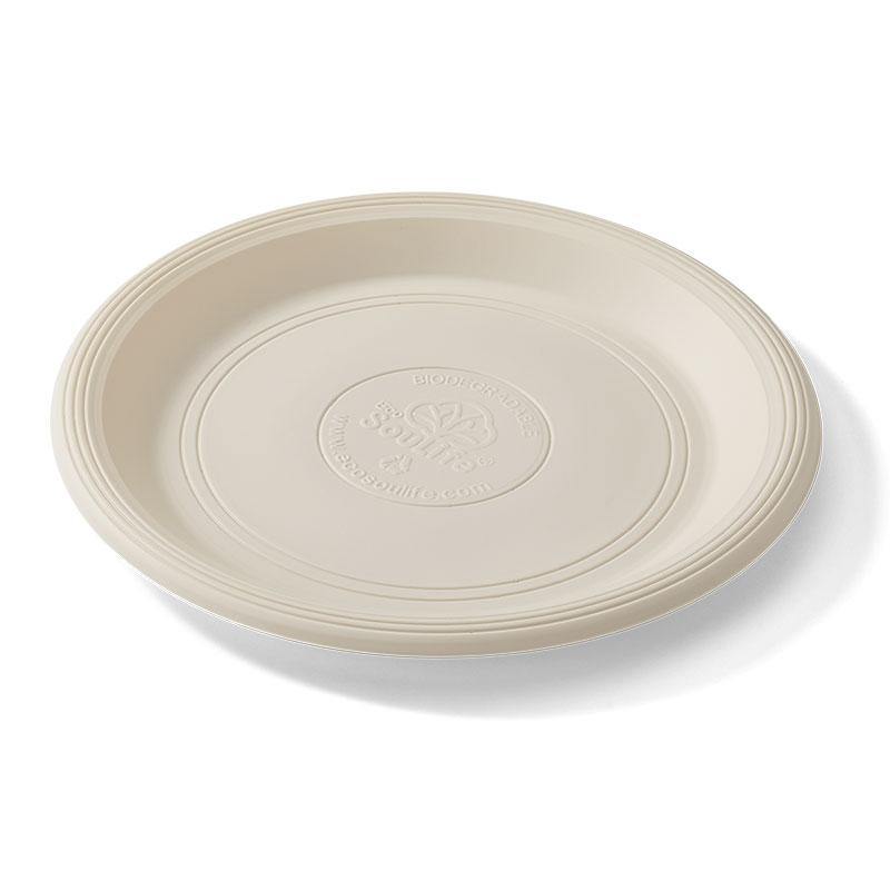 EcoSouLife large main plate White Cornstarch Material