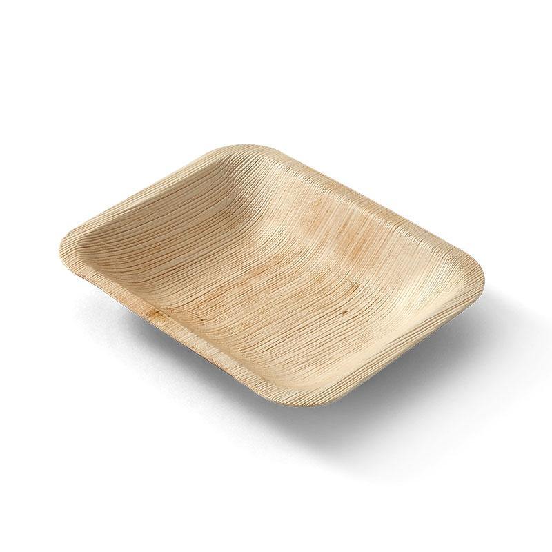 EcoSouLife Disposable Individual Rectangular Plate Areca Nut Leaf Material